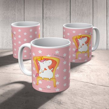 Mr. & Mrs. Panda Tasse Einhorn Prinzessin - Rot Pastell - Geschenk, Tasse, Unicorn, Keramikt, Keramik, Langlebige Designs
