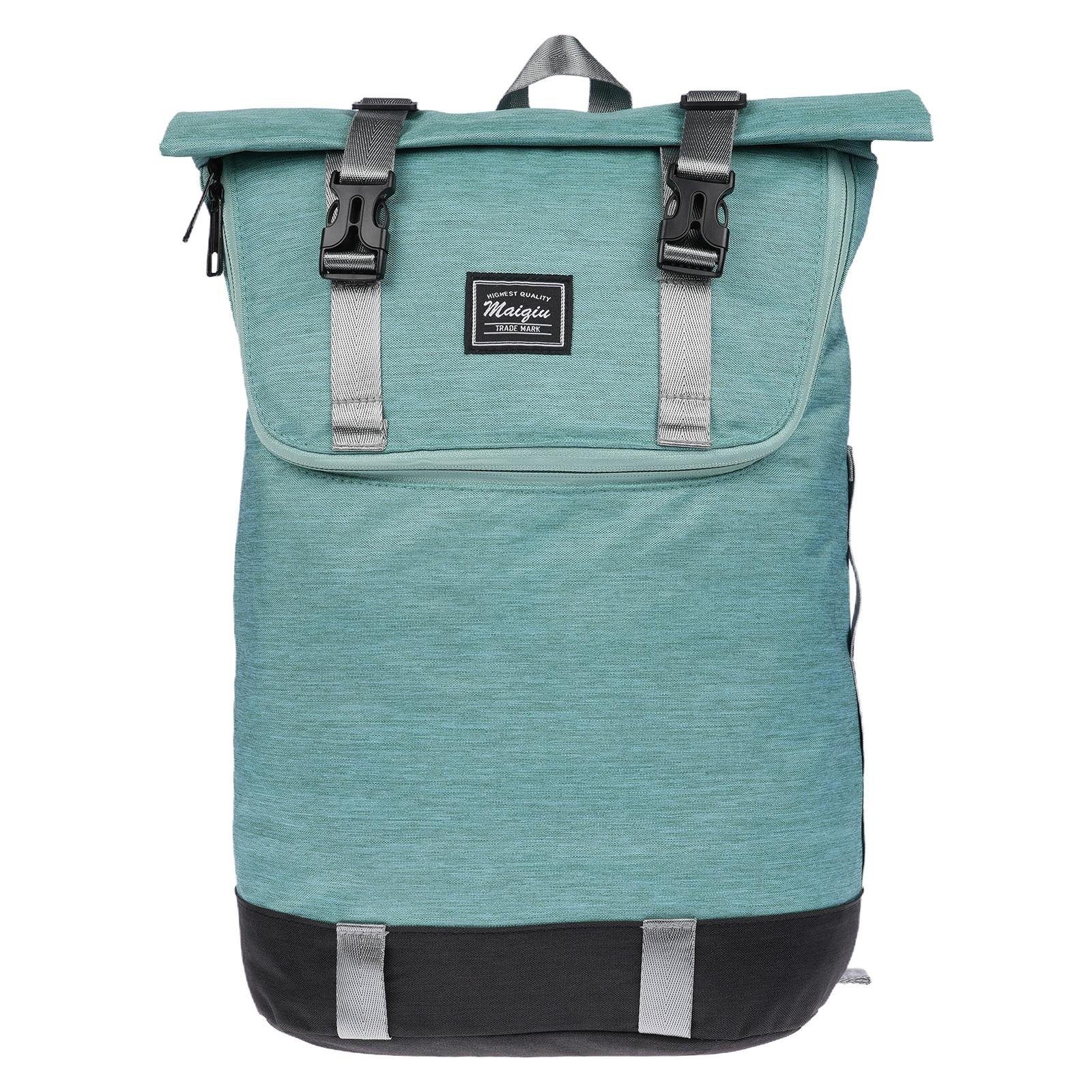 Christian Damen Herren Cityrucksack grün Rucksack Rolltop Bag Tasche, Wippermann Rollup Großer Fahrradrucksack Kurier