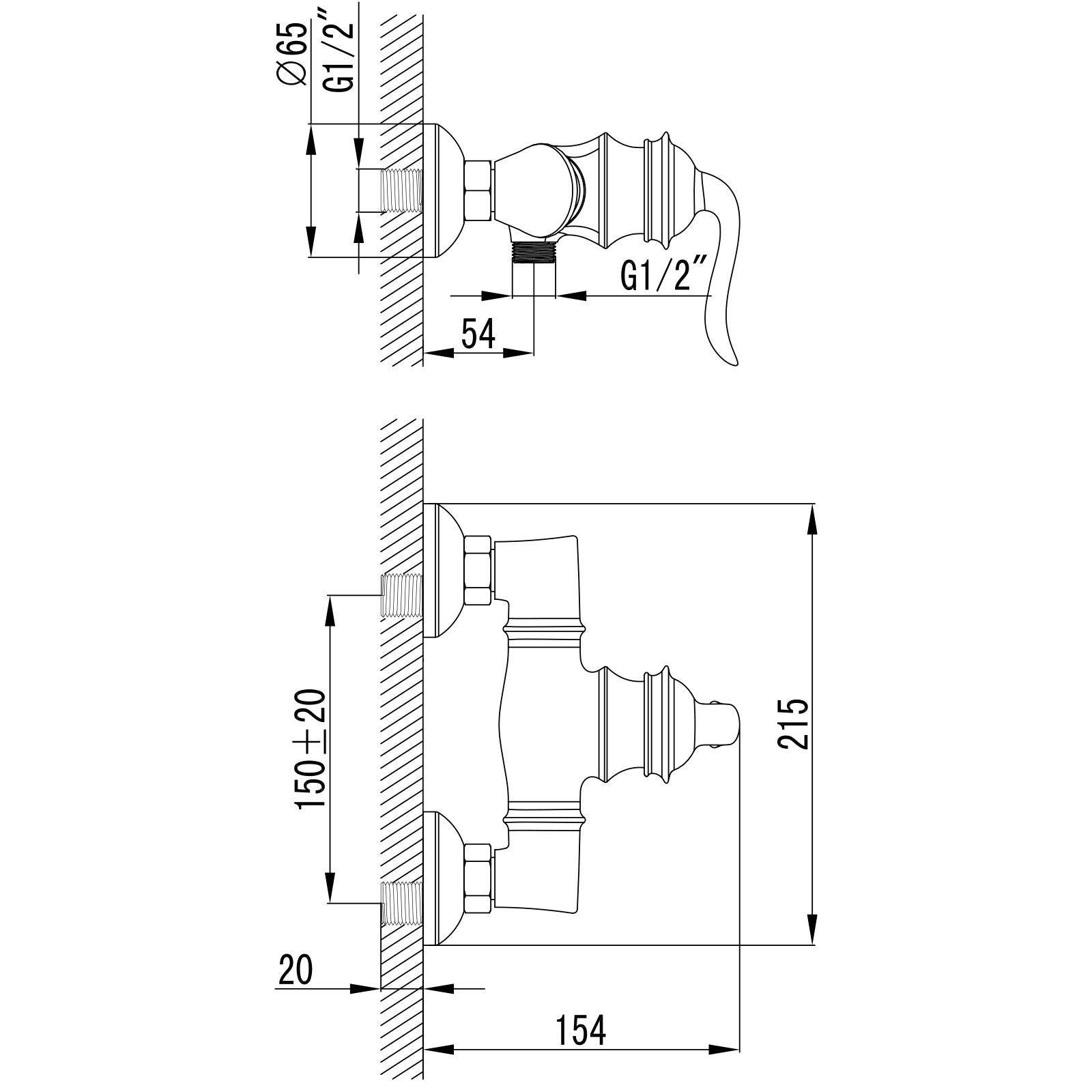PaulGurkes Duscharmatur PGCLASSIC33-B
