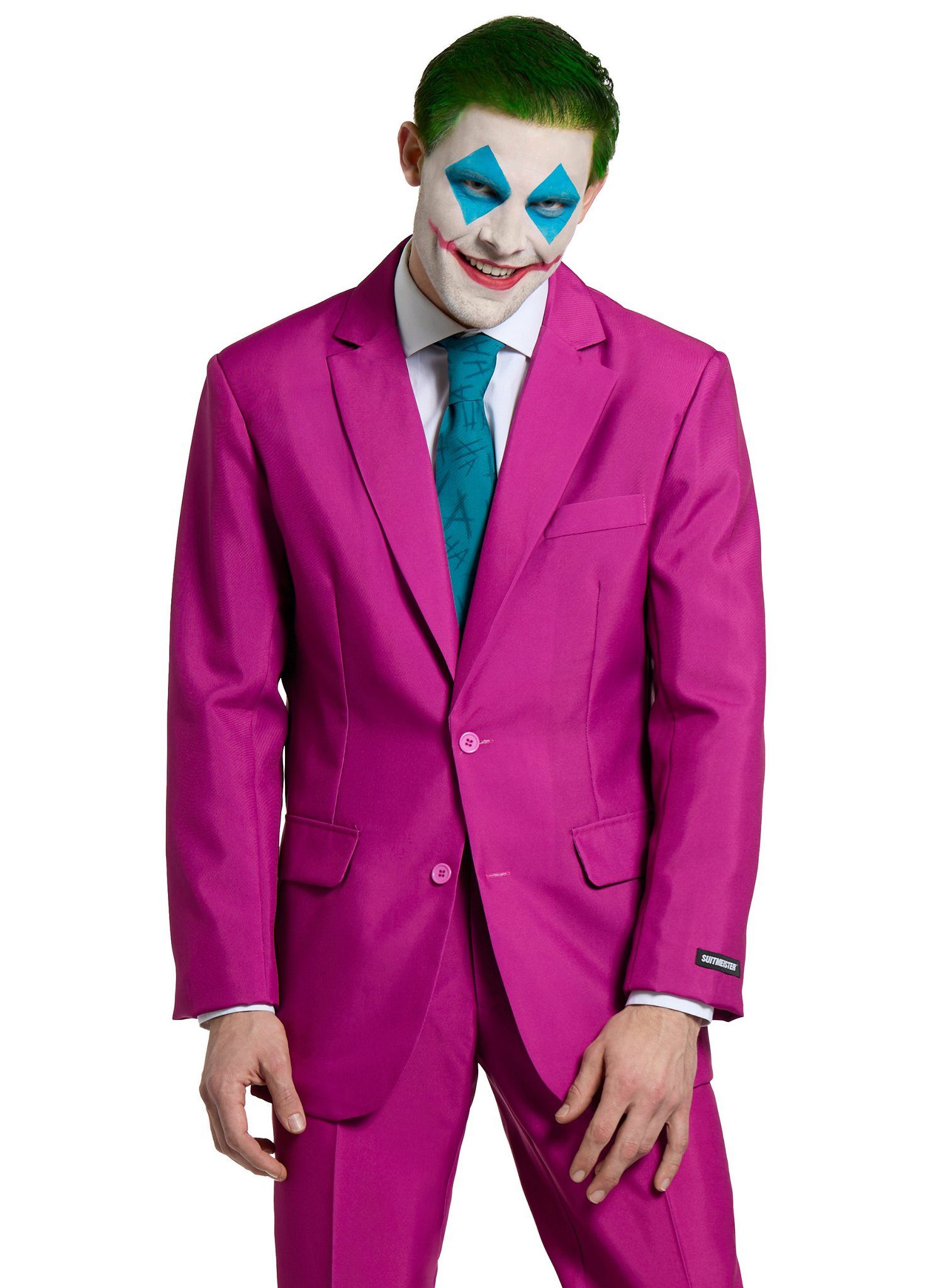 SuitMeister Partyanzug Ruby Red Joker Kostüm Anzug - Halloween Karneval, Kein Joke: dieser Anzug lässt sich auch im Alltag tragen!
