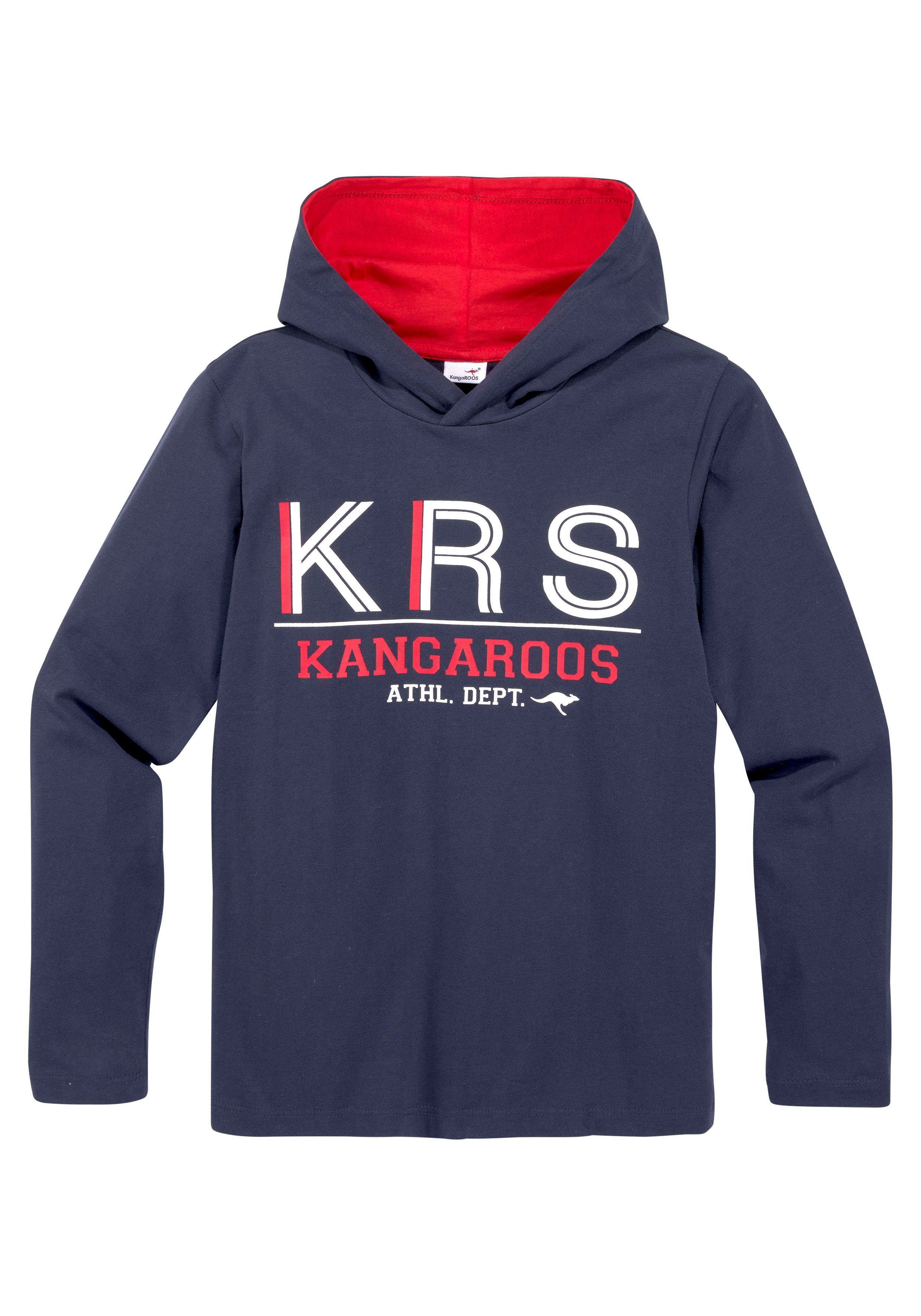 KangaROOS Kapuzenshirt KRS mit farbigen Kapuzenfutter