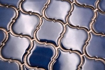 Mosani Mosaikfliesen Keramikmosaik Mosaikfliesen kobaltblau glänzend