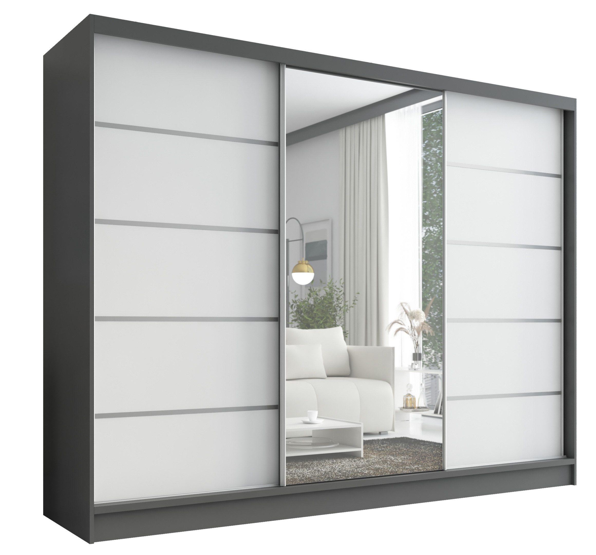 Schiebetürenschrank AURELIA 1 mit 3 Schubladen und Spiegel