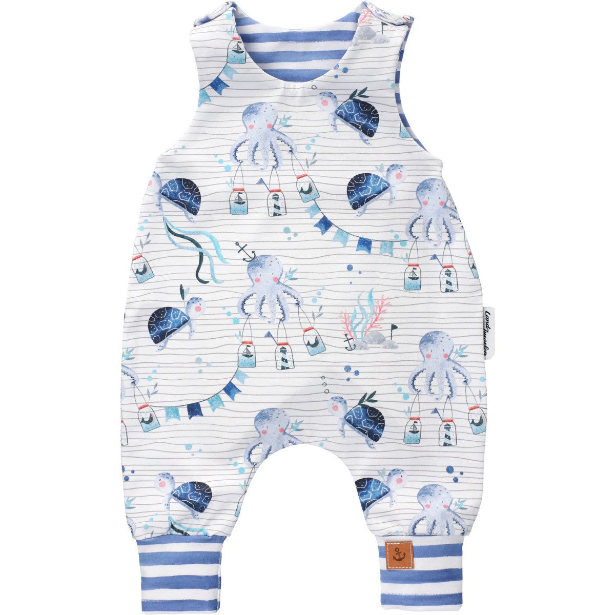 Land-Juwelen Strampler Handmade Tintenfisch Unisex Kinder Einteiler, Overall, Babyanzug, Babyoverall, Babyanzug