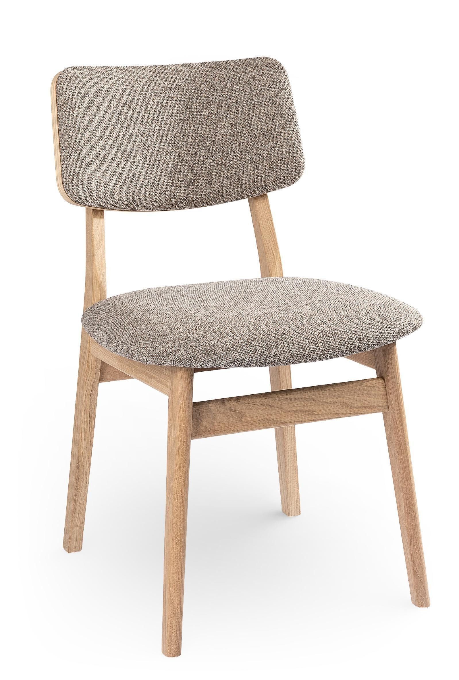 MCA furniture Esszimmerstuhl MOLTEDO, Sandfarben, (1 St), Webstoff, Bianco Eiche massiv, B 50 x H 83 x T 57 cm