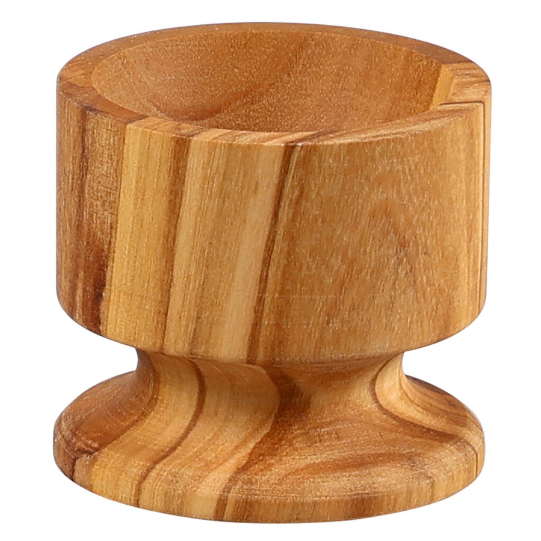 Kesper Eierbecher Eierbecher aus Olivenholz, Ø 5,5 cm x H 5 cm, für Frühstücksei, robust, langlebig, dekorativ für den Frühstückstisch