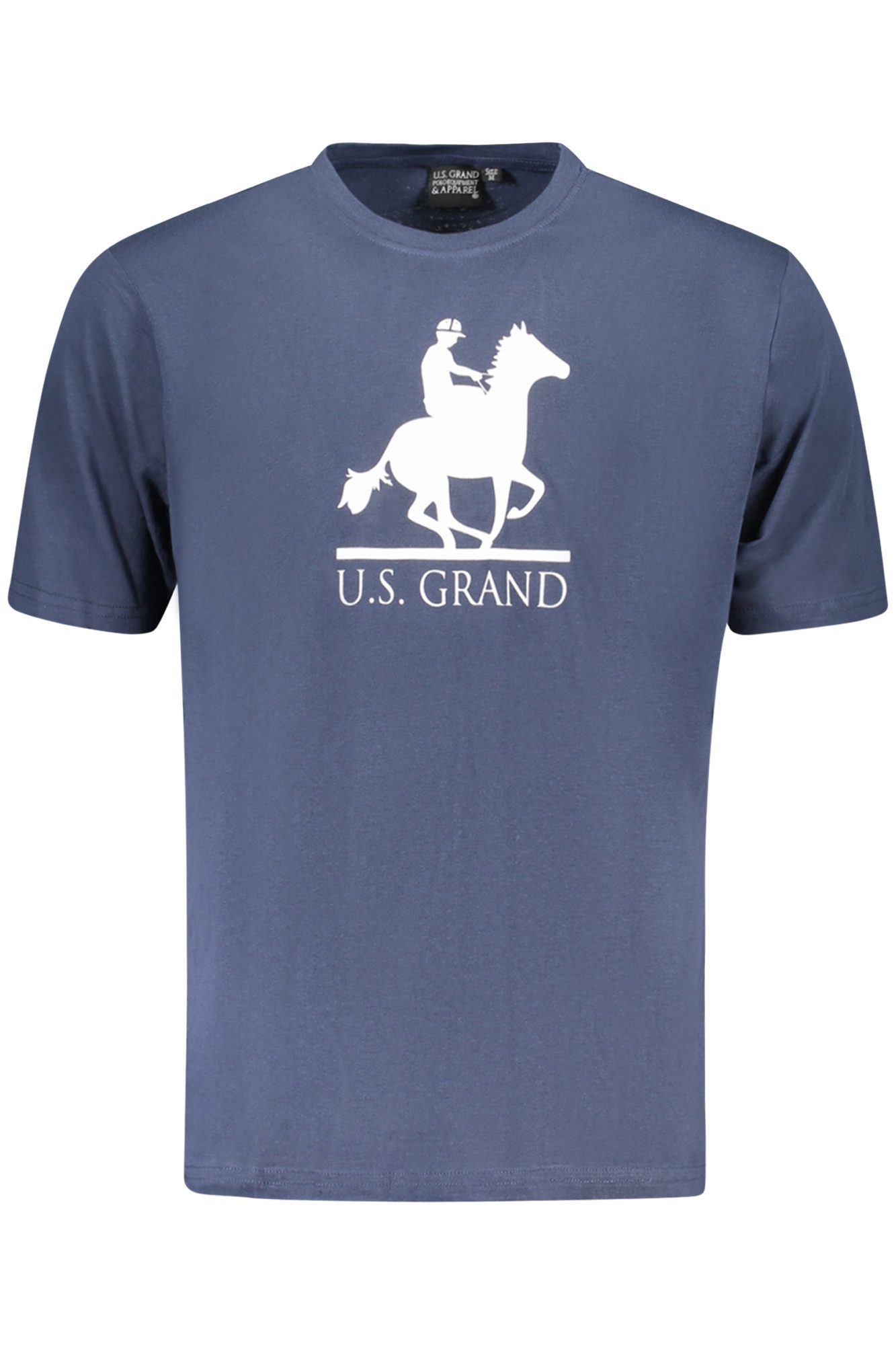 U.S. GRAND POLO T-Shirt Herren Kurzarm T-Shirt Blau mit Rundhals und