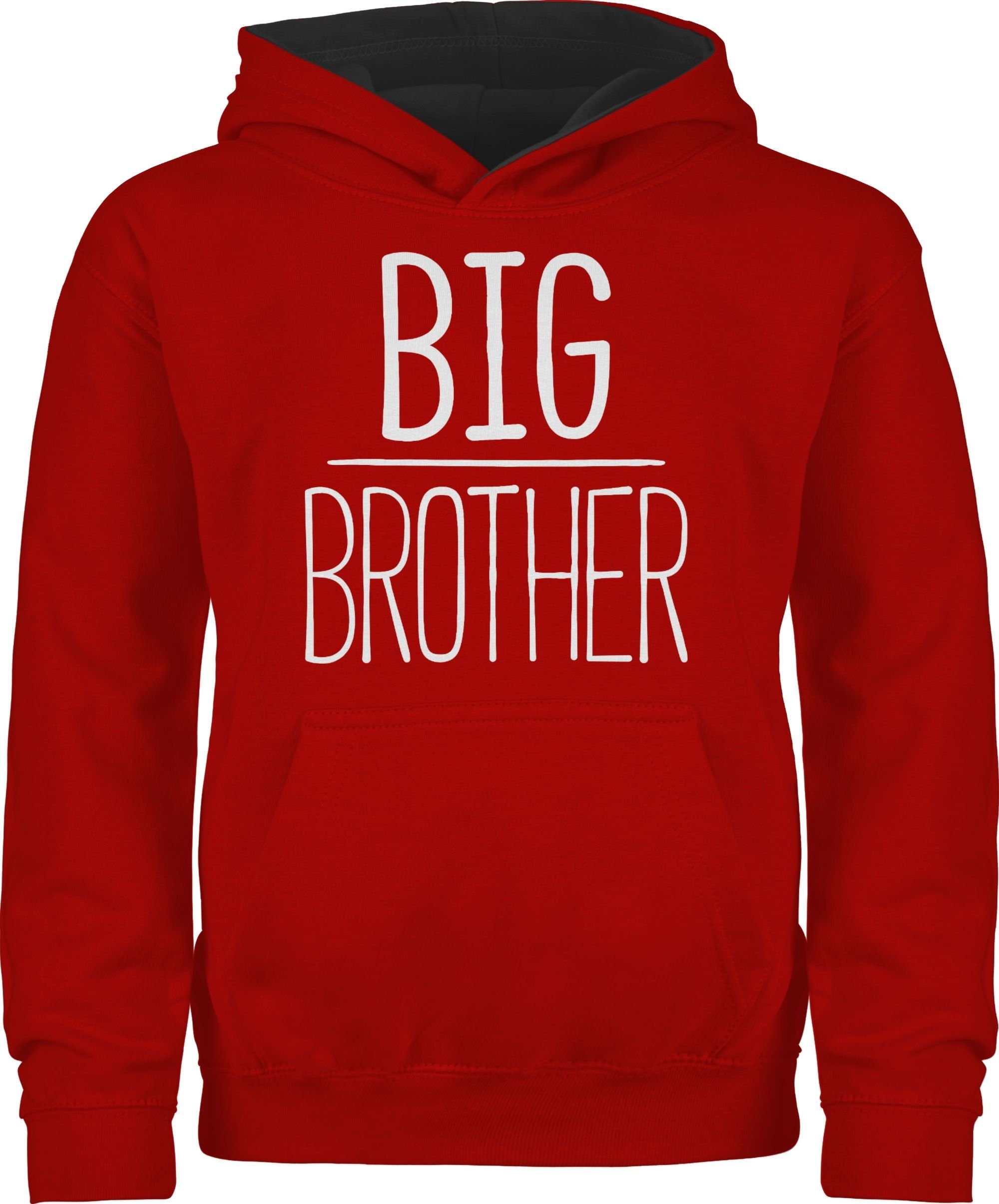 Shirtracer Hoodie Big Brother - Geschwister Bruder und Schwester - Kinder  Hoodie Kontrast pullover bruder - shirtracer big bro - kapuzenpullover  geschwister