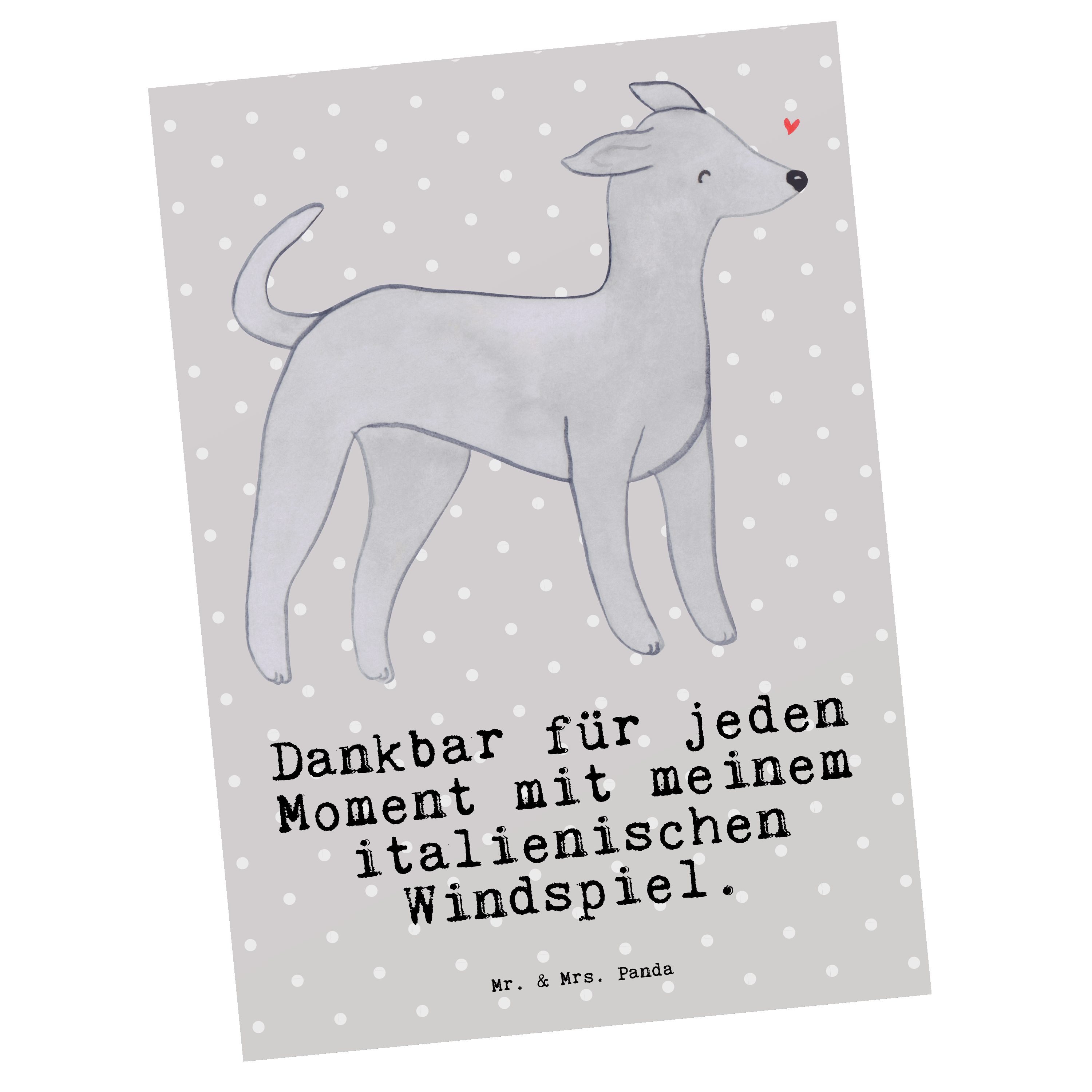 Mr. & Mrs. Panda Postkarte - Grau Pastell Moment Windspiel Italienisches - Grußkarte Geschenk