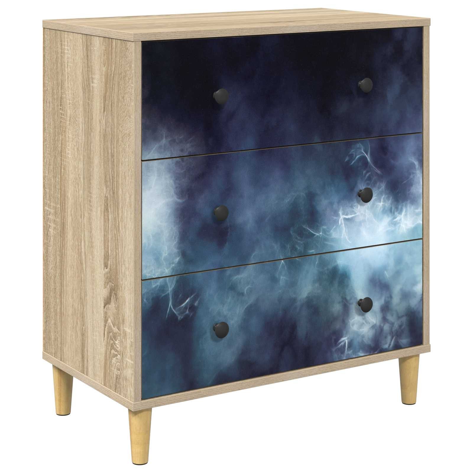 vidaXL Kommode 66 x 36,5 x 75 cm Kommode Schubladenschrank Sideboard RAALTE Blaue Mar