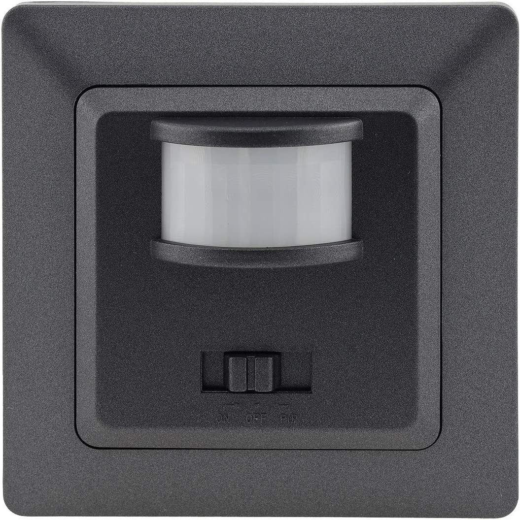 ChiliTec Steckdose MILOS Bewegungsmelder 160°, anthrazit, LED geeignet, 250V~, Unterputz