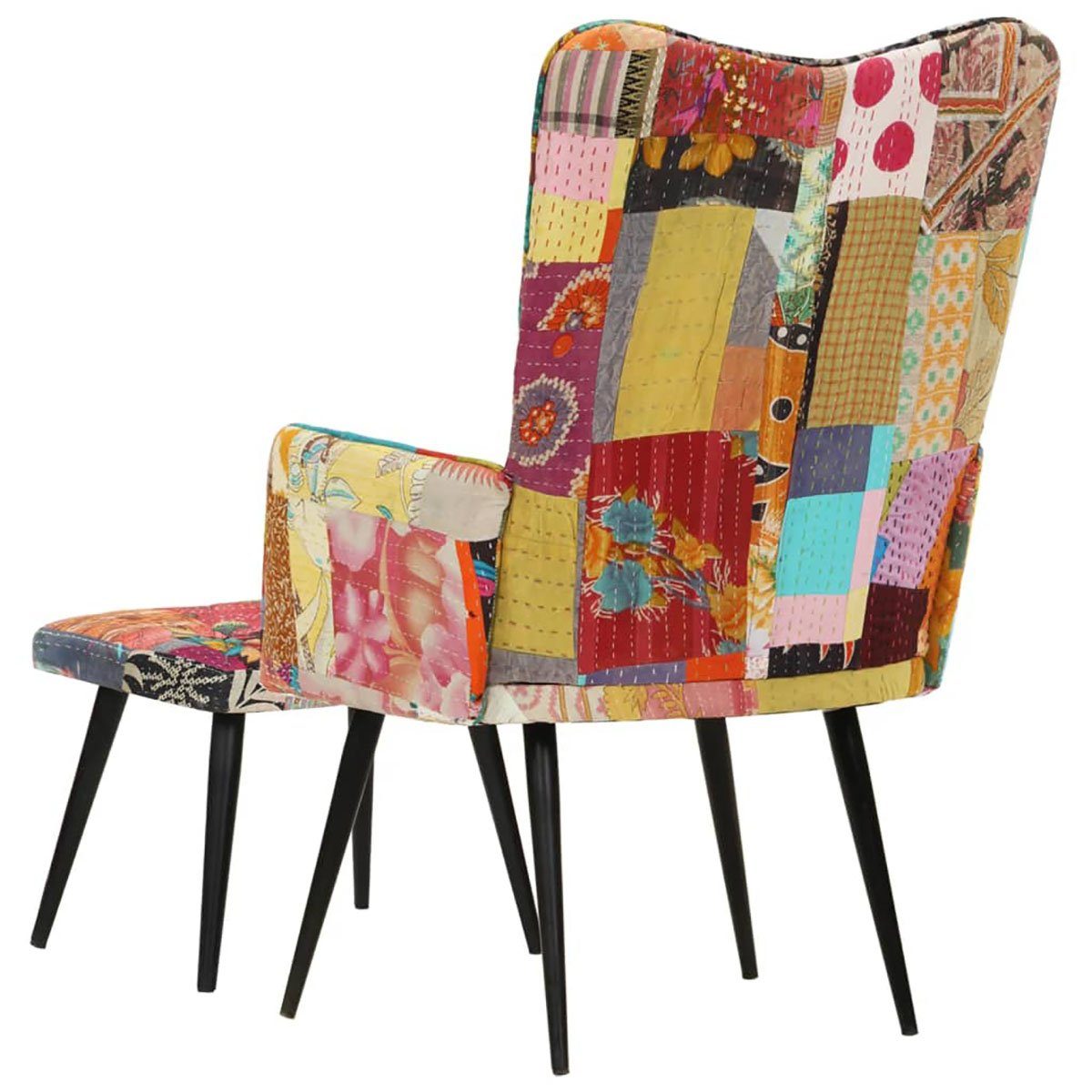 mehrfarbiges Stuhl DOTMALL Sessel Fußhocker, mit Patchwork-Canvas