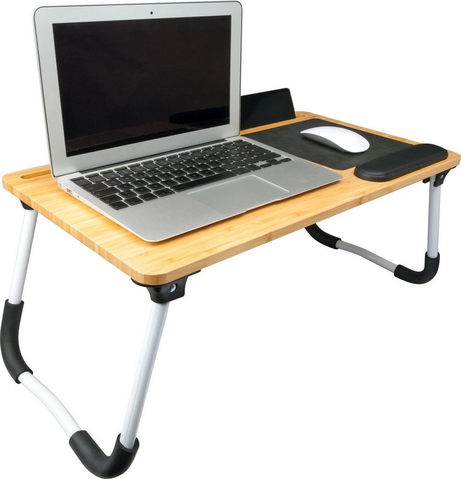 Schwaiger Laptoptisch 659924 (Laptop Tisch, Laptops bis max. 16 Zoll),  integriertes Mauspad, mit Smartphone-Halterung