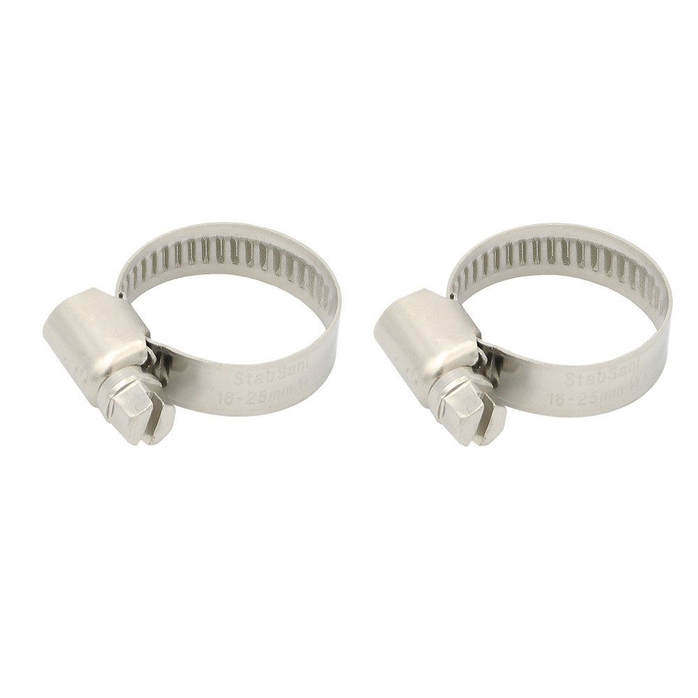puteus Dichtschelle 2x Edelstahl Schlauchschelle 16 - 25 mm 3/4 Zoll Schlauchklemme, Edelstahl