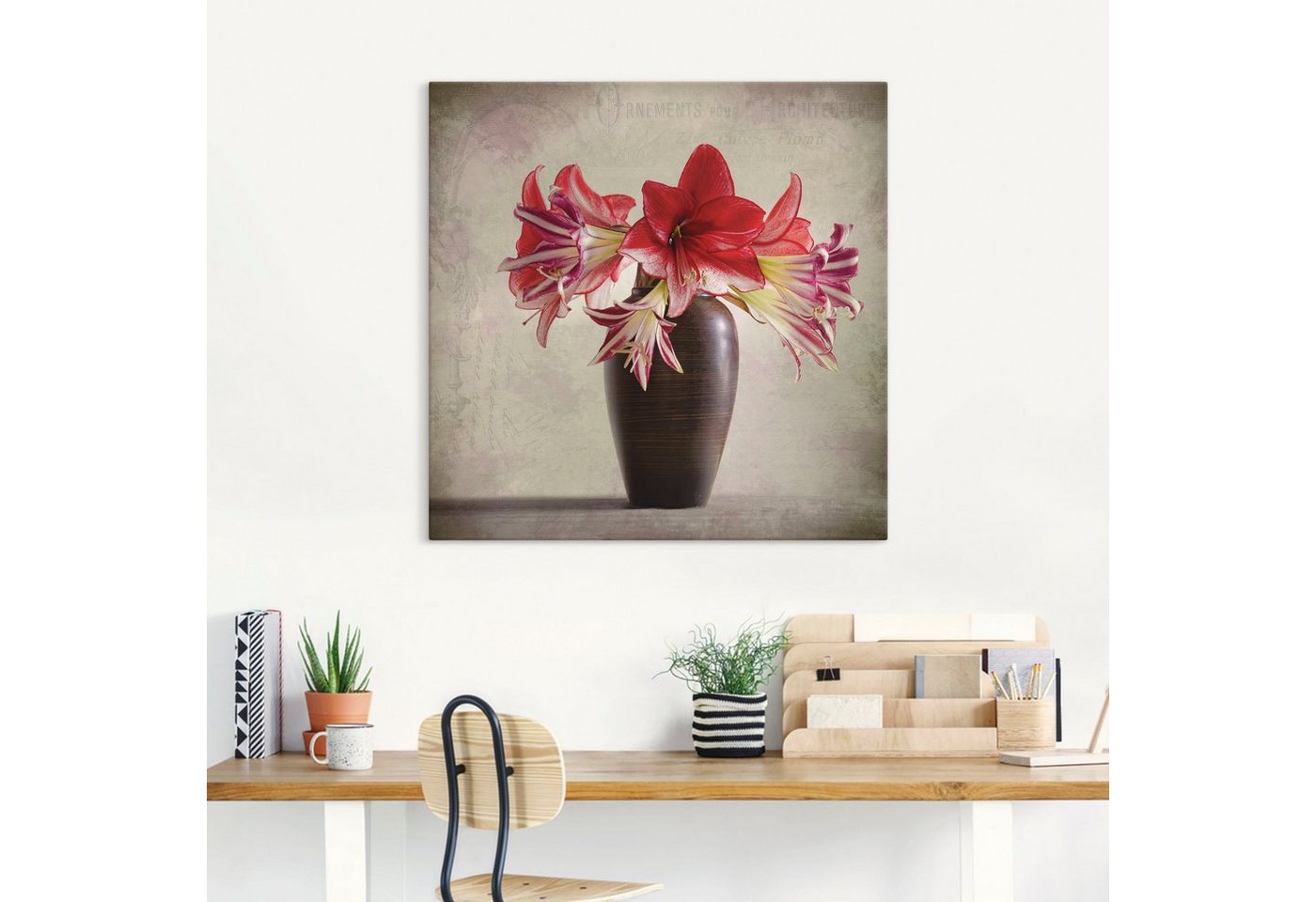 Artland Wandbild »Amaryllis Vintage II«, Blumen (1 Stück), in vielen Größen & Produktarten - Alubild / Outdoorbild für den Außenbereich, Leinwandbild, Poster, Wandaufkleber / Wandtattoo auch für Badezimmer geeignet-kaufen