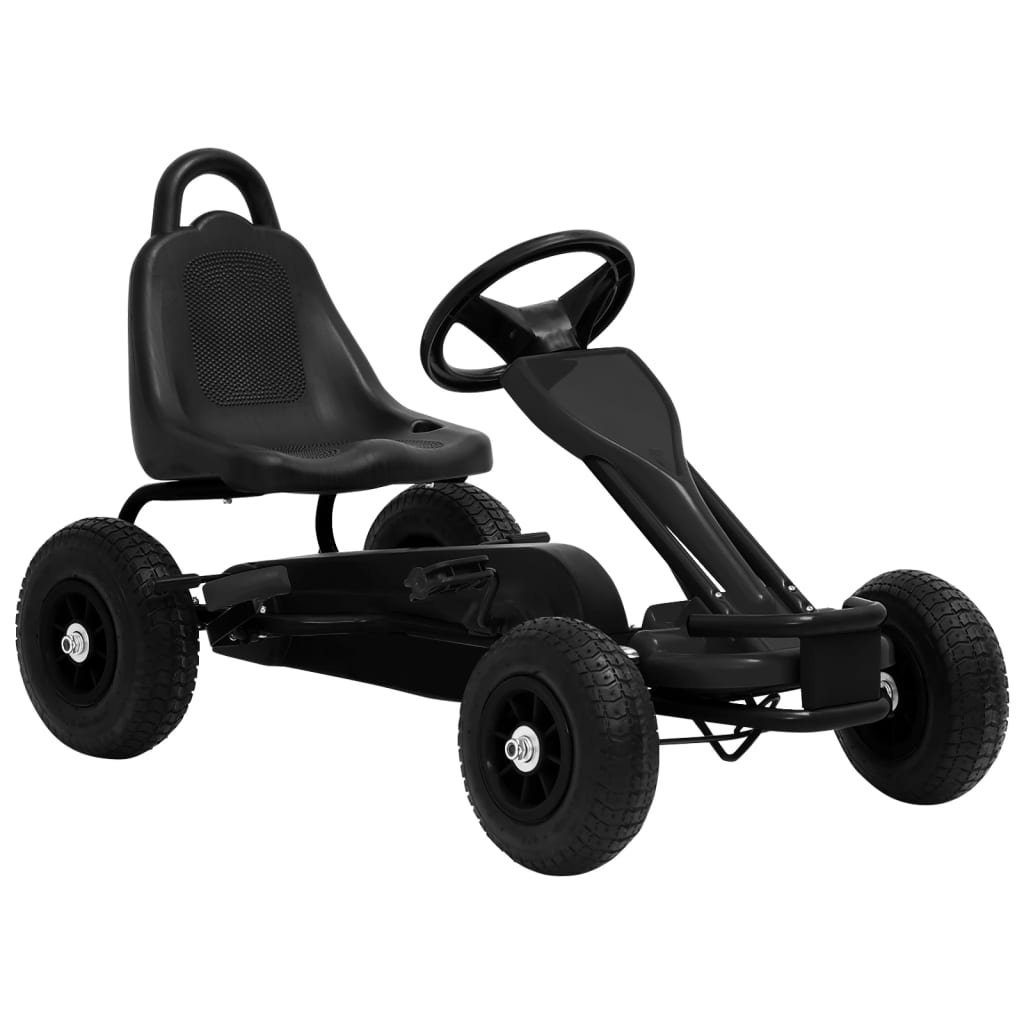 DOTMALL Go-Kart Pedal Go-Kart mit Luftreifen für Kinder ab drei Jahren, bis 30kg Schwarz