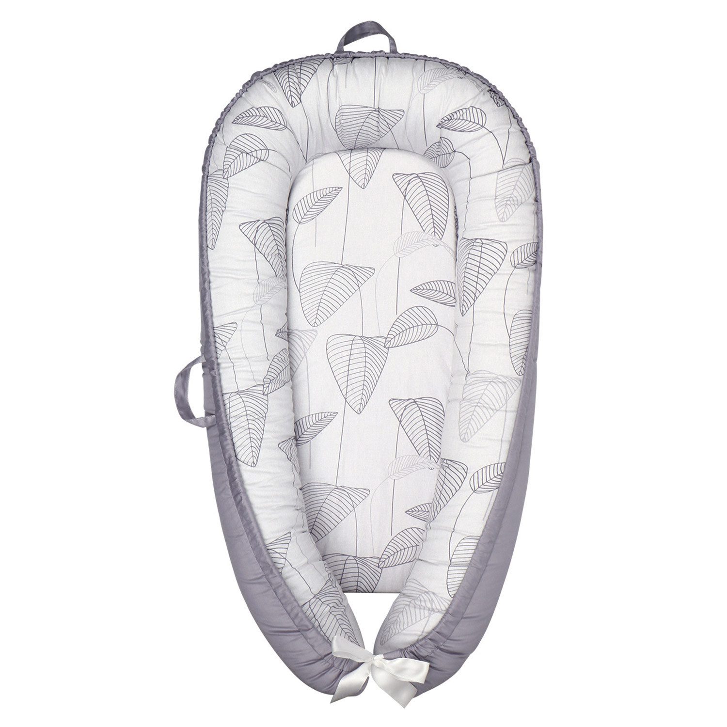 Refttenw Kuschelnest Babynest Tragbares Babynestchen mit Tragegriffen, aus Baumwolle und Samt, Weiches Atmungsaktives Baby Bett