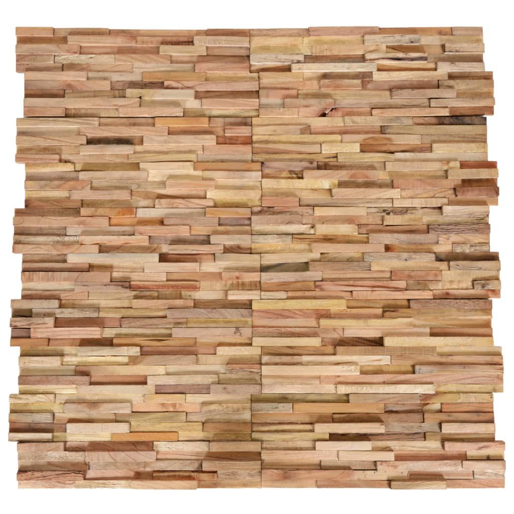 vidaXL Wandpaneel 56 x 20 x 2 cm 3D-Wandverkleidung 10 Stk 1,08 m² Massivholz Teak