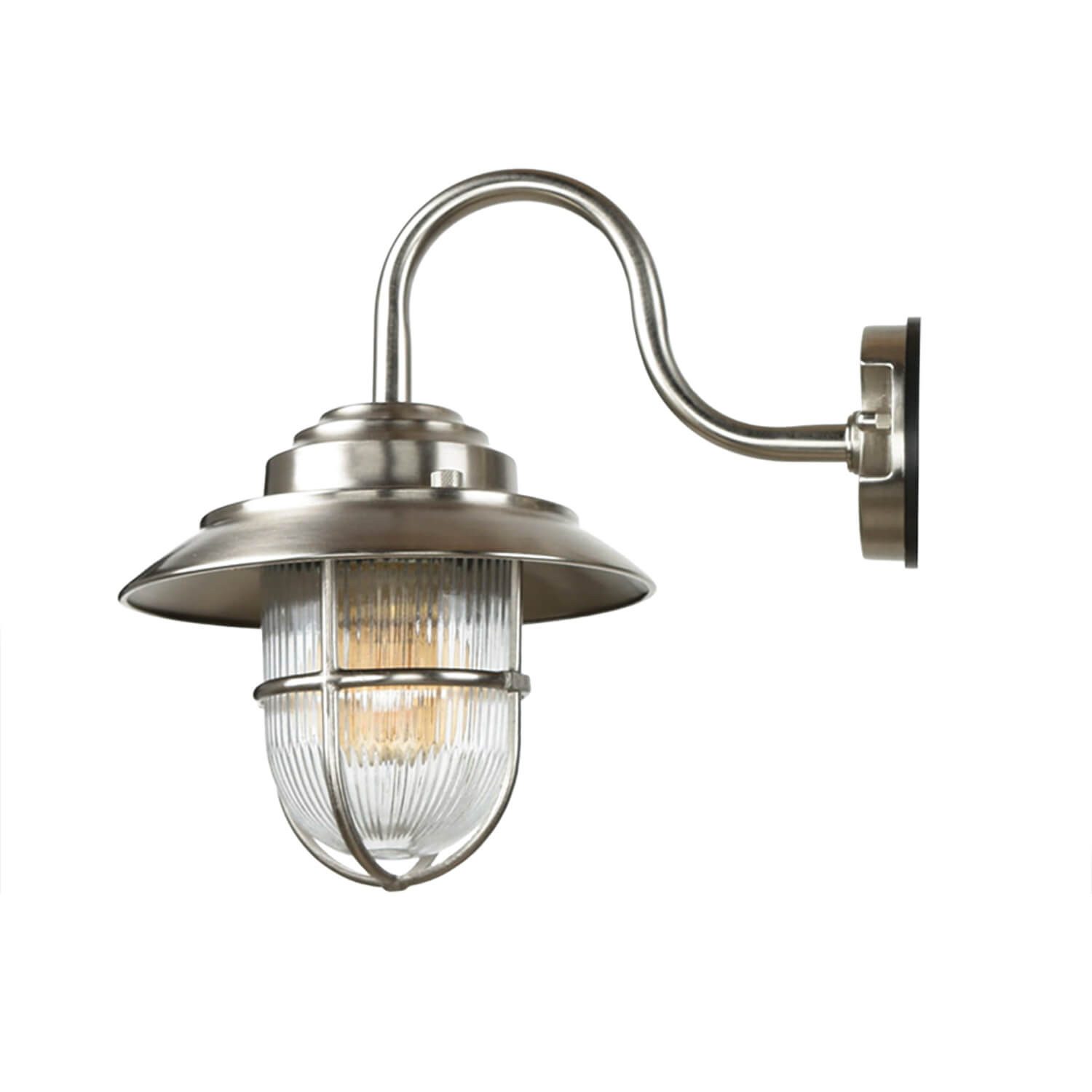 Licht-Erlebnisse Außen-Wandleuchte BOLOS, ohne Leuchtmittel, Außenlampe Echt-Messing Maritim IP64 Wandlaterne Garten