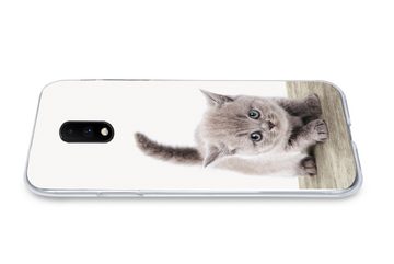 MuchoWow Handyhülle Kätzchen - Katze - Haustiere - Jungen - Kinder - Mädchen, Phone Case, Handyhülle OnePlus 7, Silikon, Schutzhülle