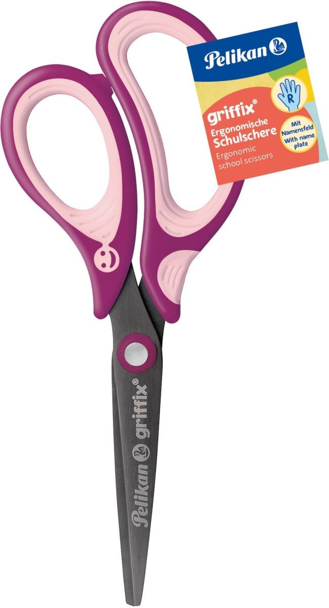 Pelikan Papierscheren Schulschere griffix SweetBerry Rechtshänder Spitz 15cm.