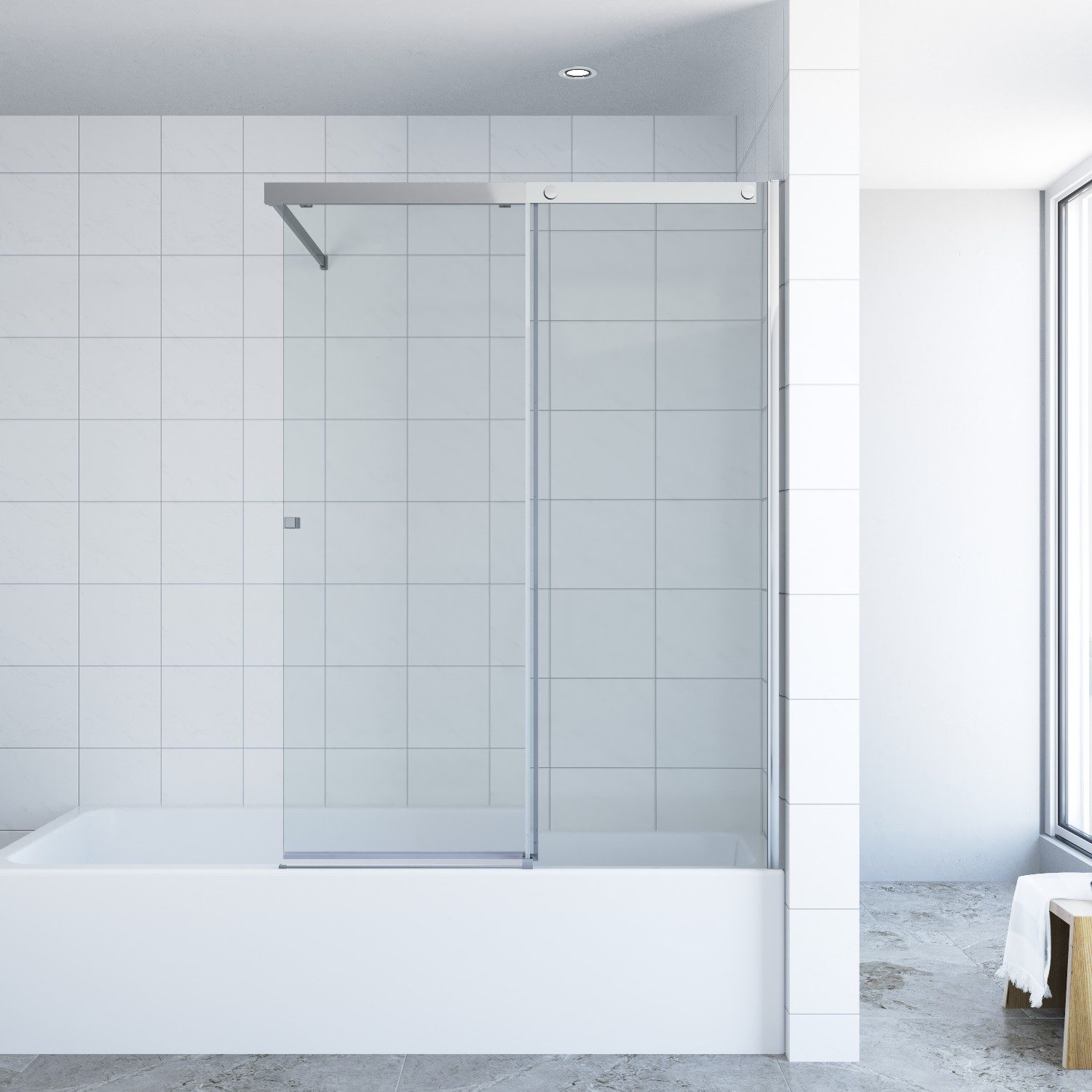 AQUALAVOS Badewannenaufsatz Badewannenaufsatz 110 x 150 cm Duschwand mit Sc günstig online kaufen