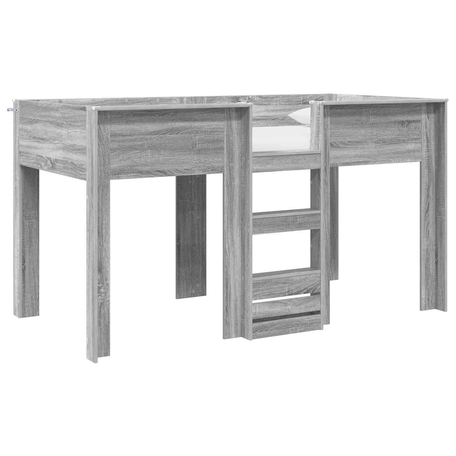 vidaXL Bett Etagenbett für Kinder Graues Sonoma 80 x 200 cm Holzwerkstoff (1-tlg)