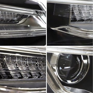 LLCTOOLS KFZ-Ersatzleuchte LED DRL Scheinwerfer Auto VW Polo 6R 6C 2009 - 2017 - Abblendlicht, LED fest integriert, 2 St., Tageslichtweiß, Autoleuchte mit dynamischem Blinker - Hauptleuchte