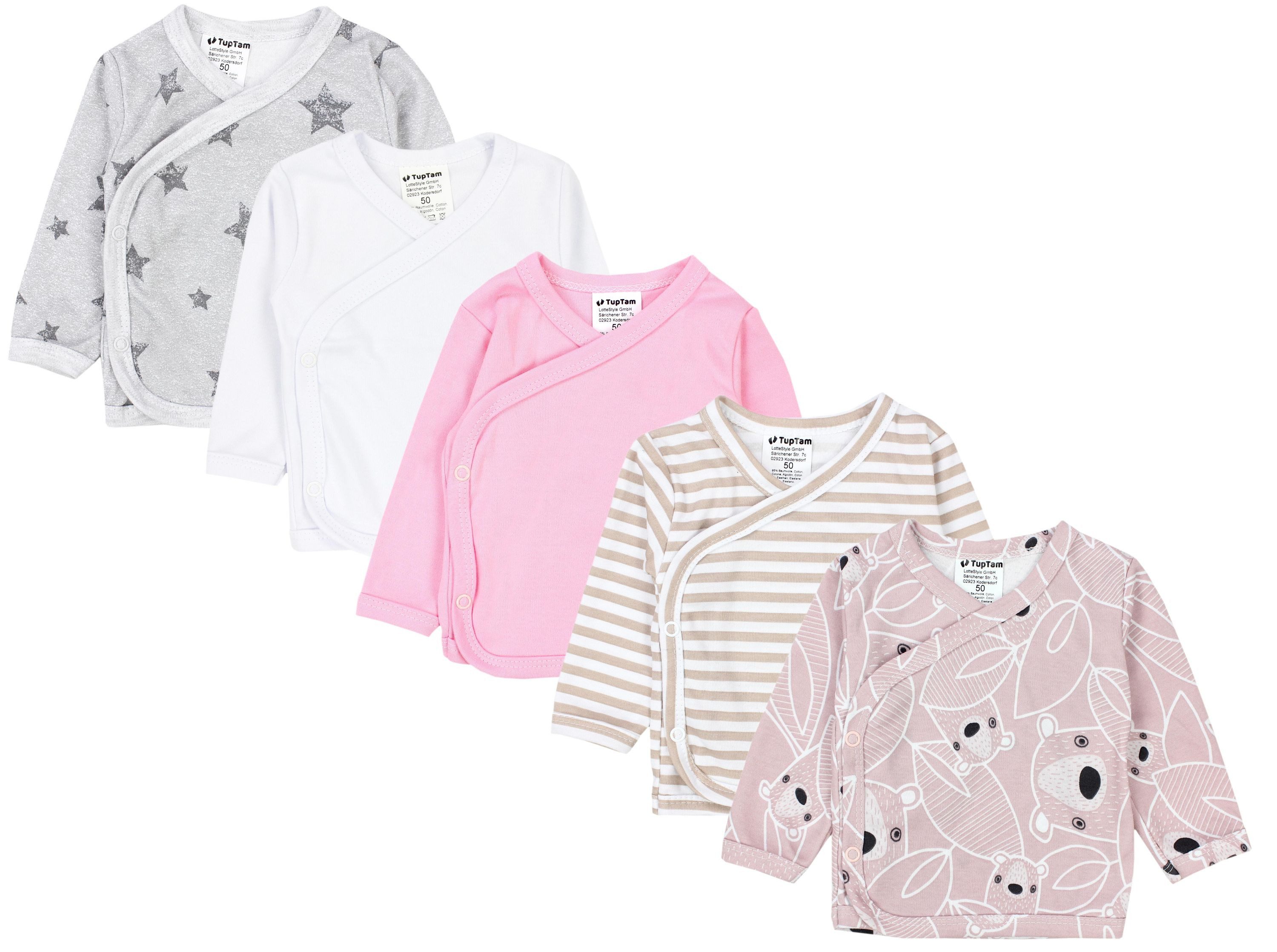 TupTam Wickelshirt TupTam Baby Mädchen Langarm Wickelshirt Baumwolle 5er Set