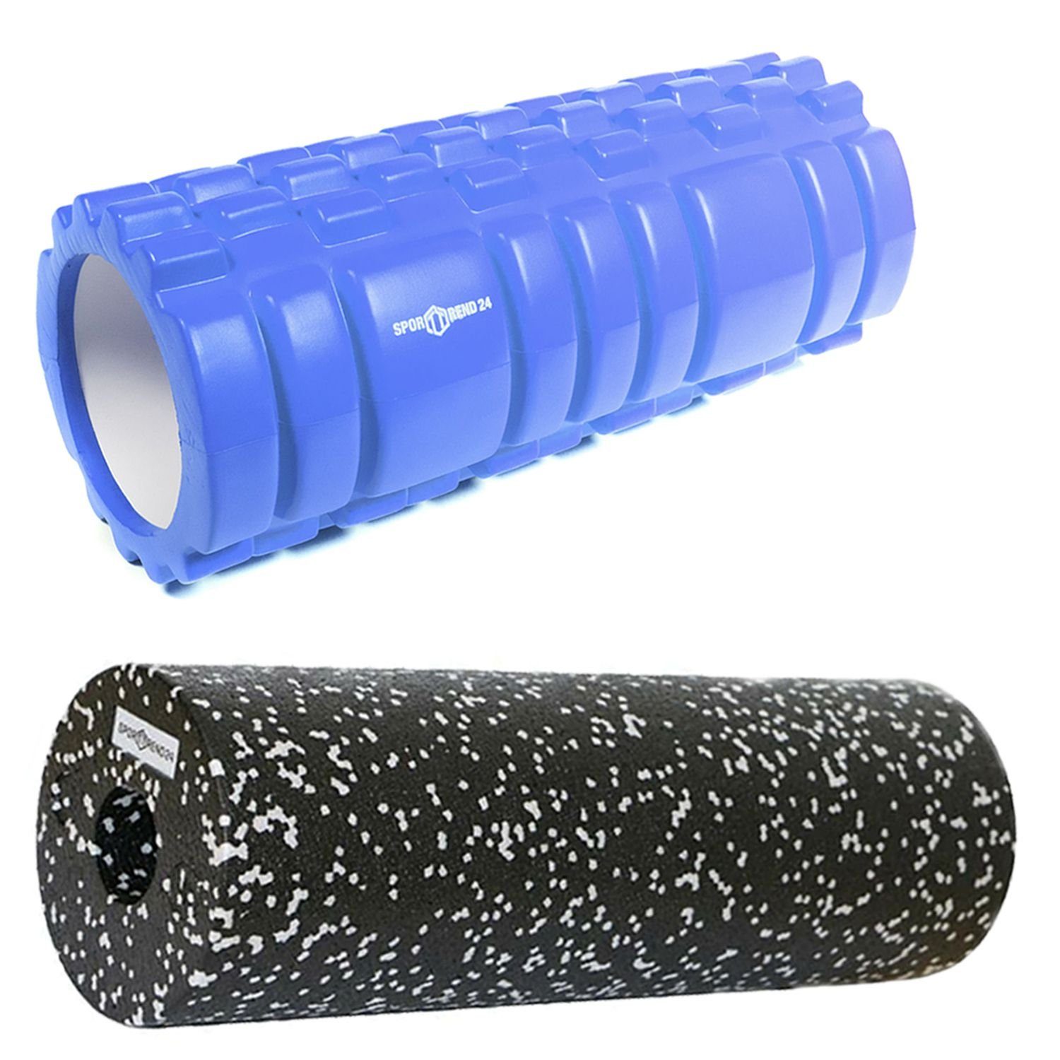 Sporttrend 24 Massagerolle Rolle mit Noppen Blau + Rolle 45 x 15cm, Massagerolle Yogarolle Pilatesrolle Schaumstoffrolle Bindegewebsrolle