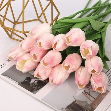Kunstblumenstrauß Künstliche Blumen, Tulpen mit realistischem Touch, Hochzeitssträußen, Juoungle