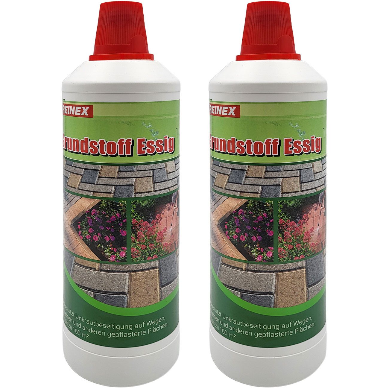 Reinex Unkrautbekämpfungsmittel Natürlicher Essig-Unkrautentferner, 1L: Gegen Unkraut & Grünbelag