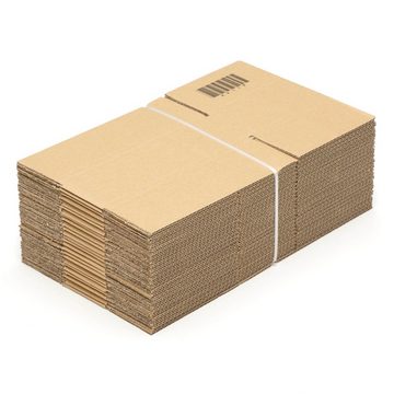 KK Verpackungen Versandkarton, 25 Faltkartons 240 x 140 x 75 mm Postversand Warenversand Wellpappkarton Braun