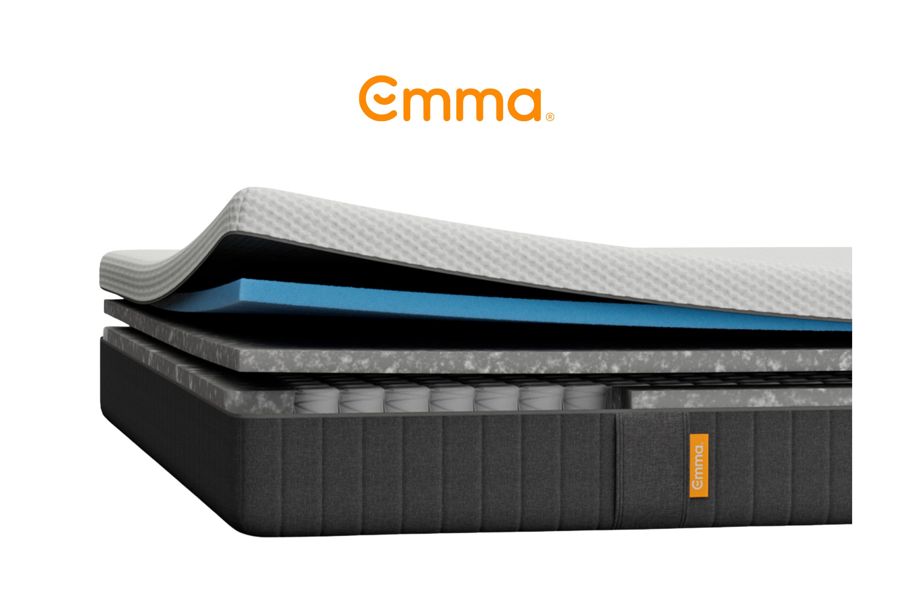 Hybridmatratze NEUHEIT: Emma Original Lite Matratze, Emma, 22 cm hoch, 3-Zonen-Federn, Airgocell®-Schaum, atmungsaktiv, waschbar, 22 cm.