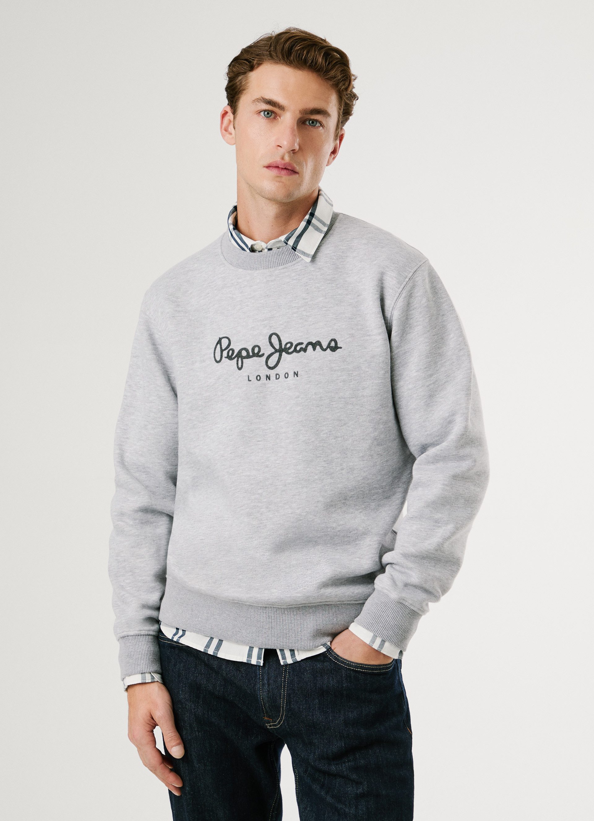 Pepe Jeans Sweatshirt MACBETH MELANGE CREW Rundhalsausschnitt, Logo günstig online kaufen