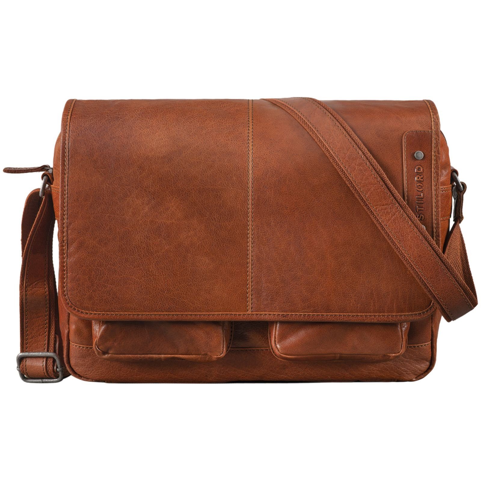 STILORD Schultertasche "Curtis" 15 Zoll Messenger Bag Leder