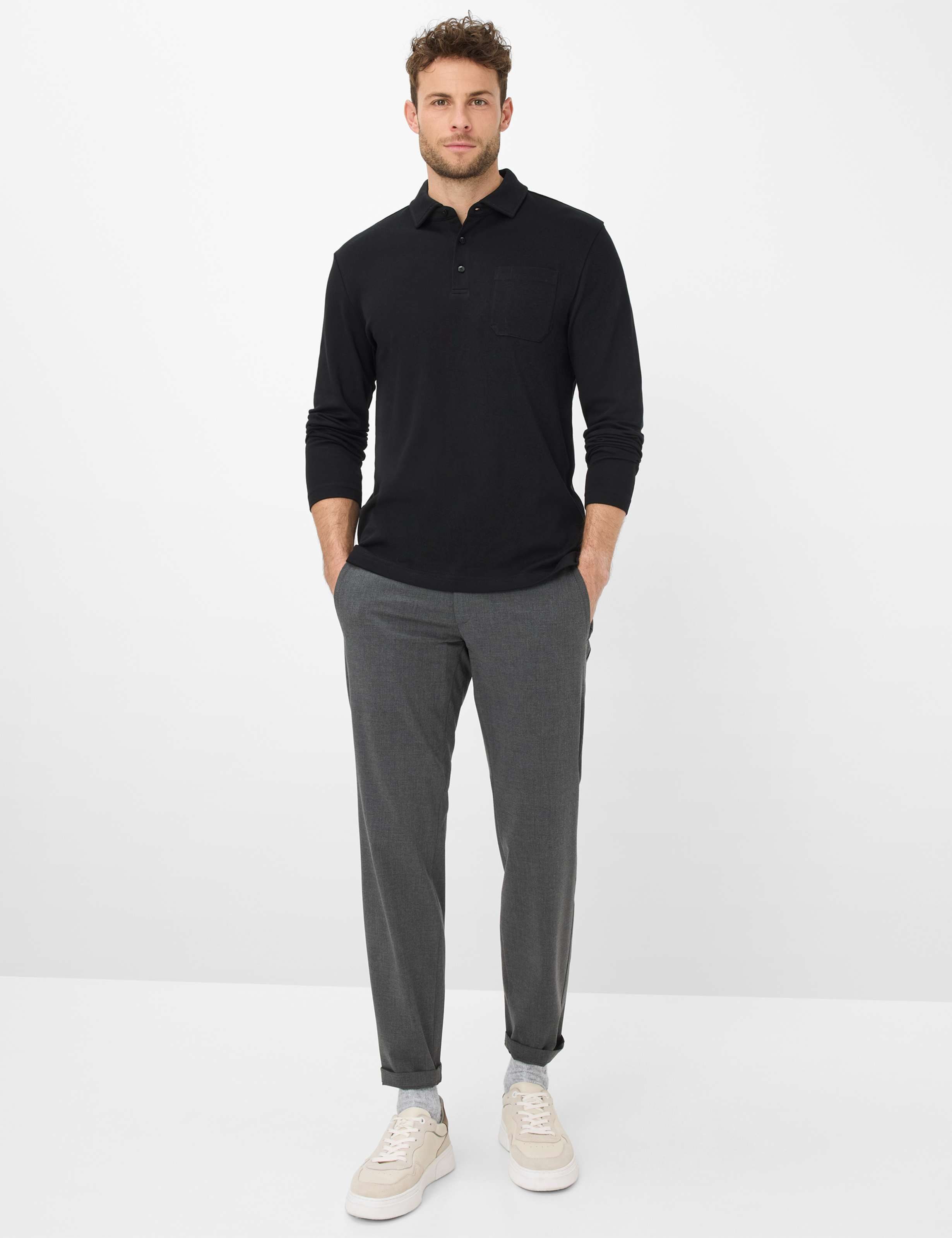 Brax Langarm-Poloshirt
