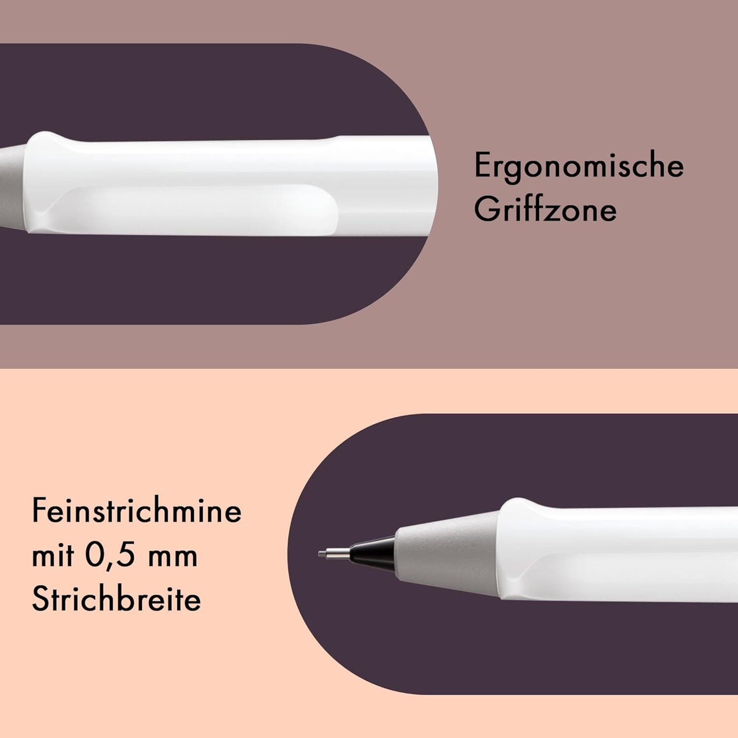 LAMY Druckbleistift LAMY Druckbleistift Safari WEIß mit Mine 0,5mm und Radiergummi