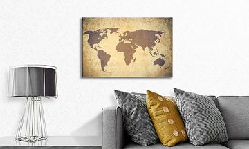 WandbilderXXL Leinwandbild Worldmap Vintage, Weltkarte (1 St), Wandbild,in 6 Größen erhältlich