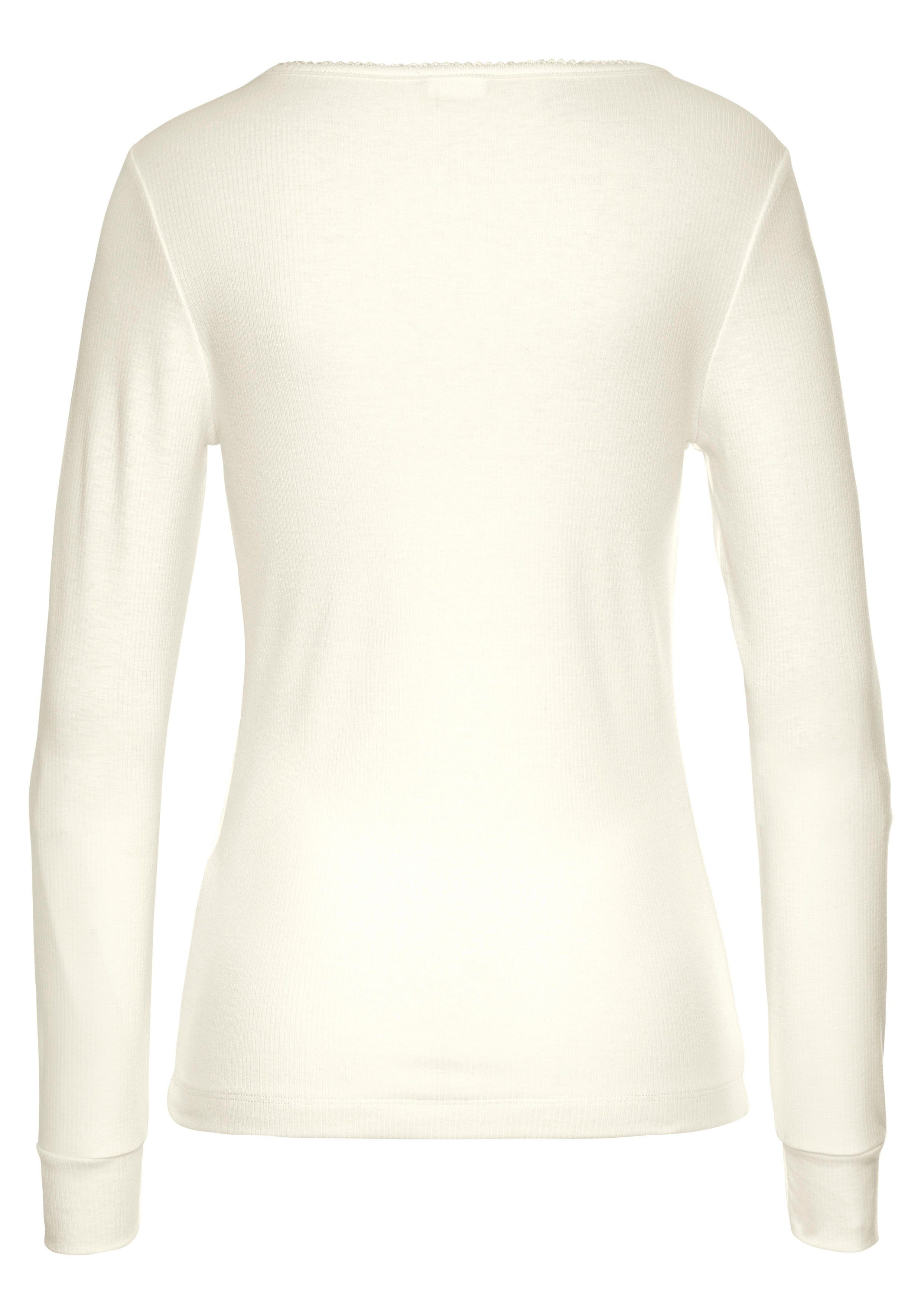 LASCANA Pyjamaoberteil (1-teilig) aus Rippstrick