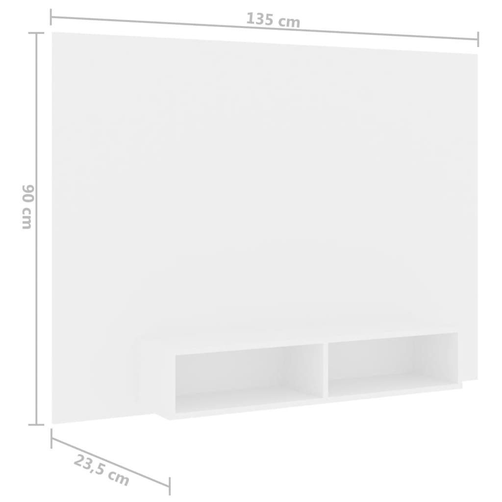 möbelando 3008161, 135x23,5x90 (LxBxH: Weiß TV-Wand cm), in