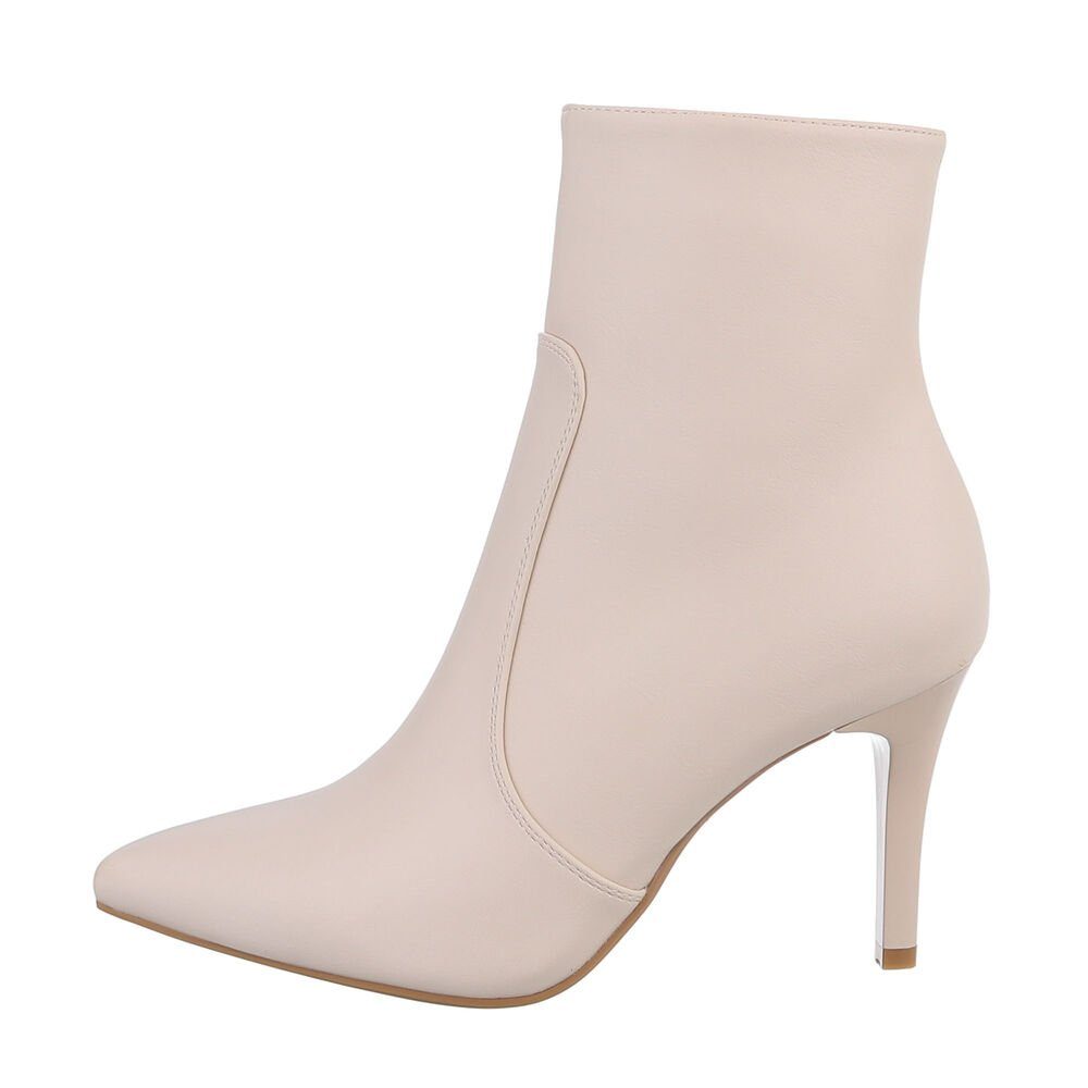 Ital-Design Elegante Ankle Boots für Damen mit hohem Absatz High-Heel-Stiefelette (84556855) Pfennig-/Stilettoabsatz High-Heel Stiefeletten in Beige. Reduzierter Preis € 35,99. Unverbindliche Preisempfehlung € 59,99