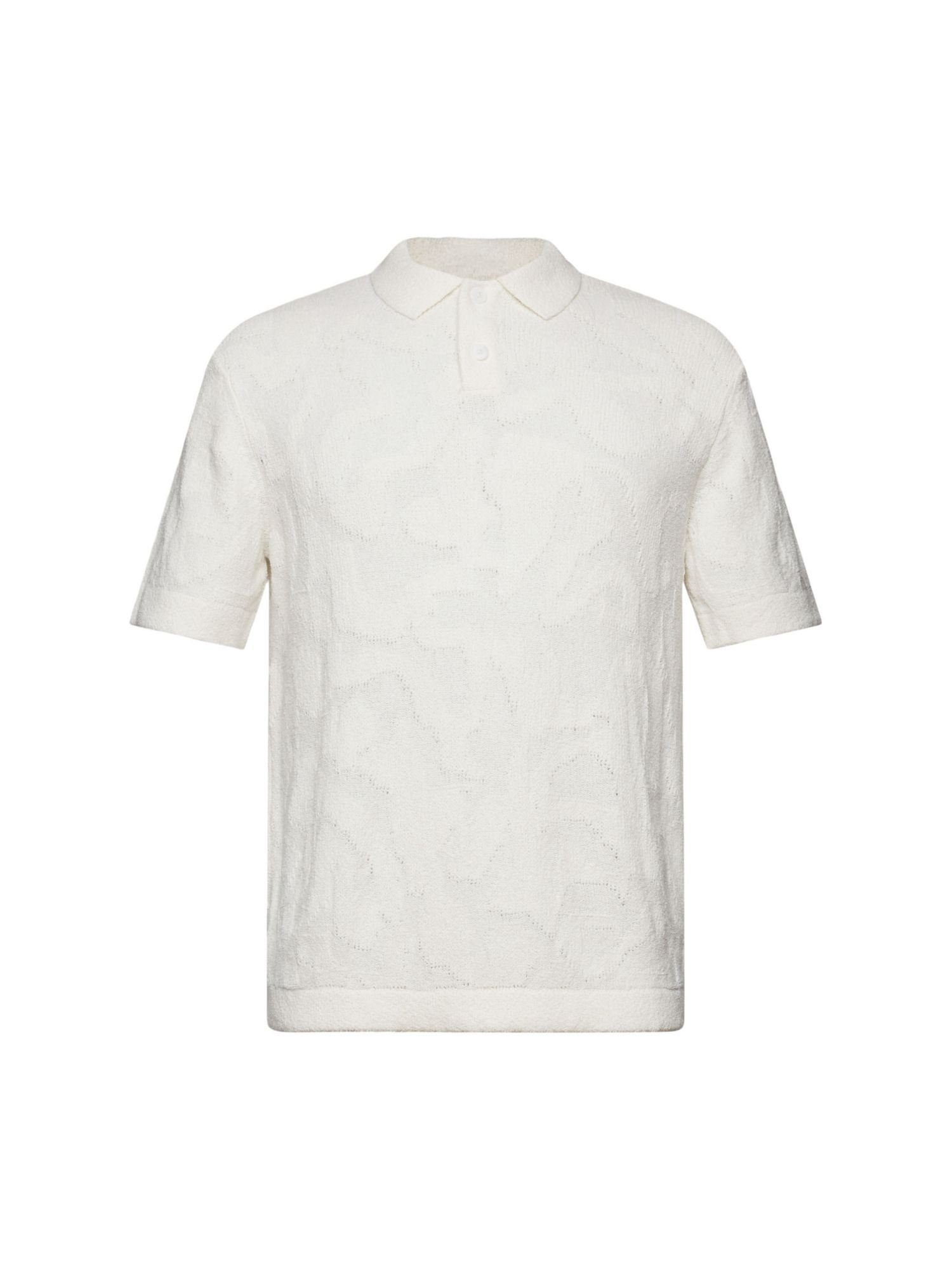 WHITE Poloshirt Esprit Poloshirt OFF Collection Bouclé aus