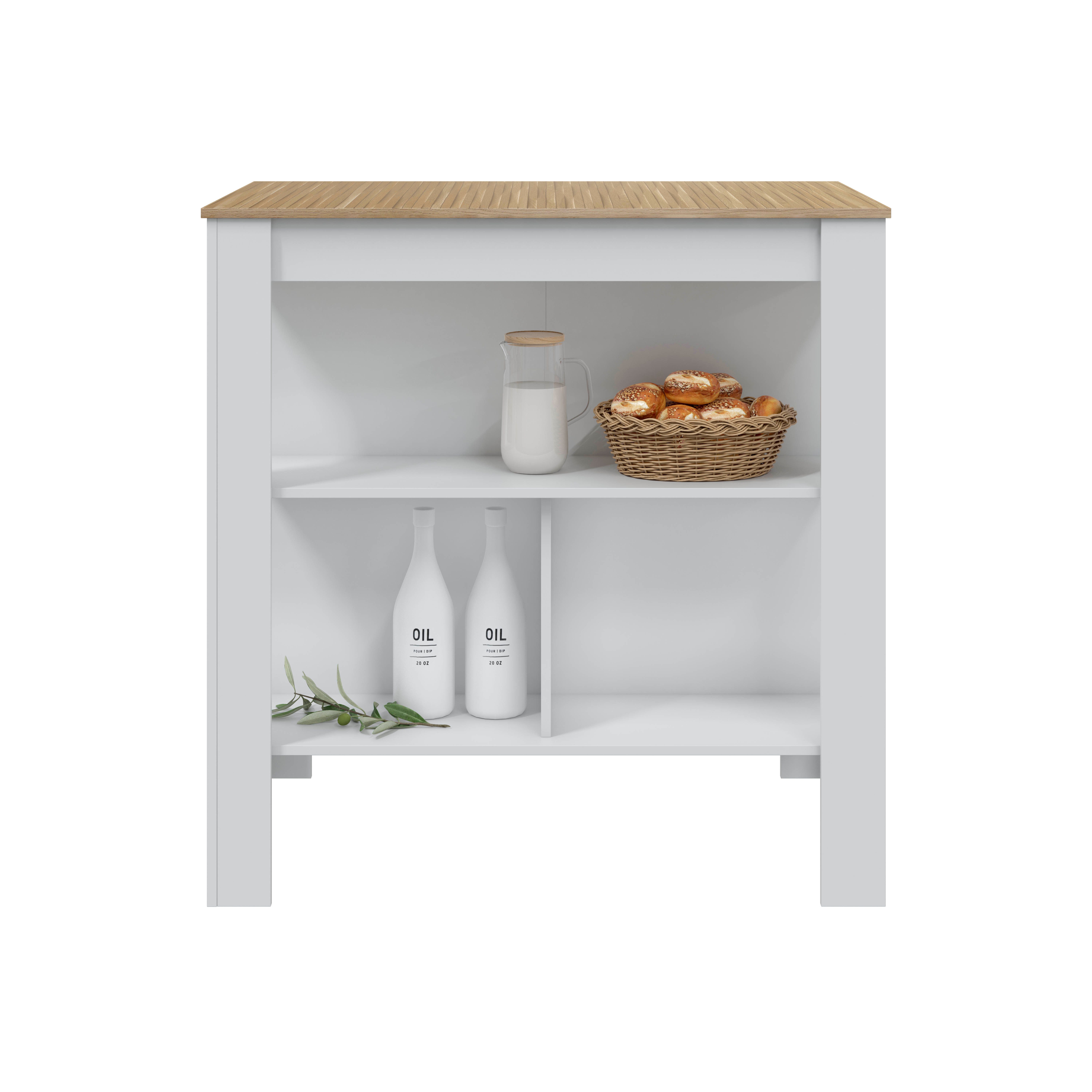 habeig Kücheninsel Küchenschrank mit Arbeitsplatte und Regalen, 105x103x67c günstig online kaufen