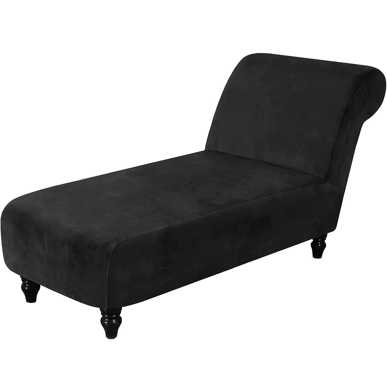 Chaiselongue, Stretch, Schwarz für Armlose Stuhlhusse Samt, Rosnek