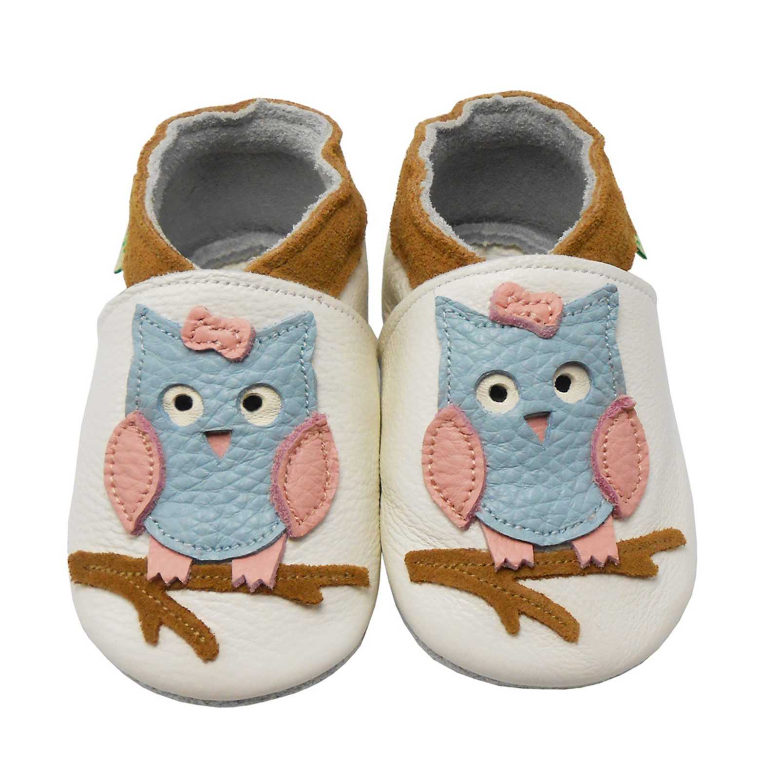 Sayoyo Weiche Leder Lauflernschuhe Hausschuhe Lederpuschen Eule Krabbelschuh elastisch