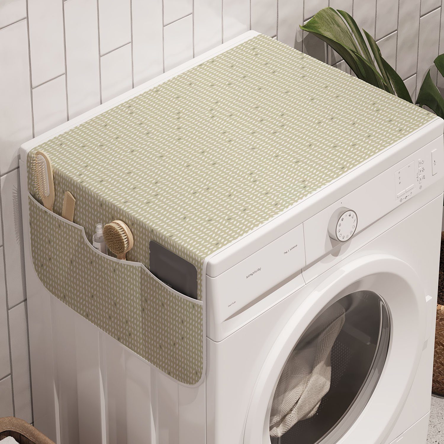 Badorganizer Waschmaschine für Trockner, und Minimalist Abakuhaus Dots Anti-Rutsch-Stoffabdeckung Rund Abstrakt