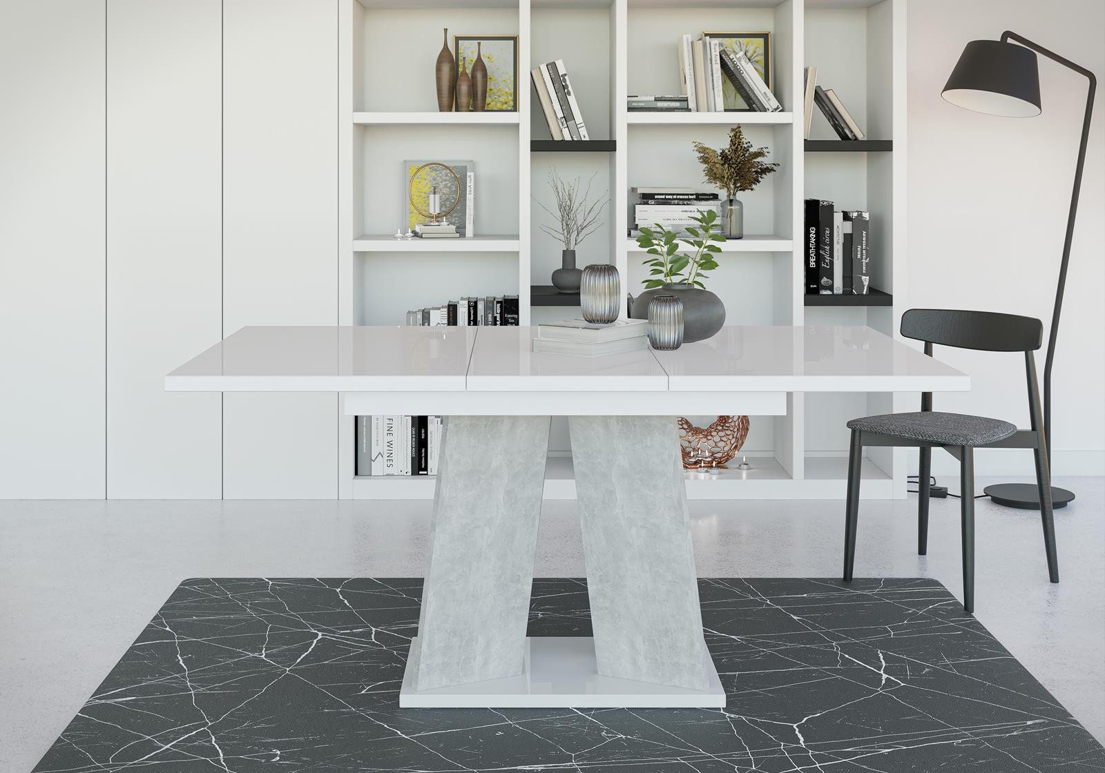 Compleo Esstisch SANA ausziehbarer 120-160 cm, Esszimmertisch, Modernes Design