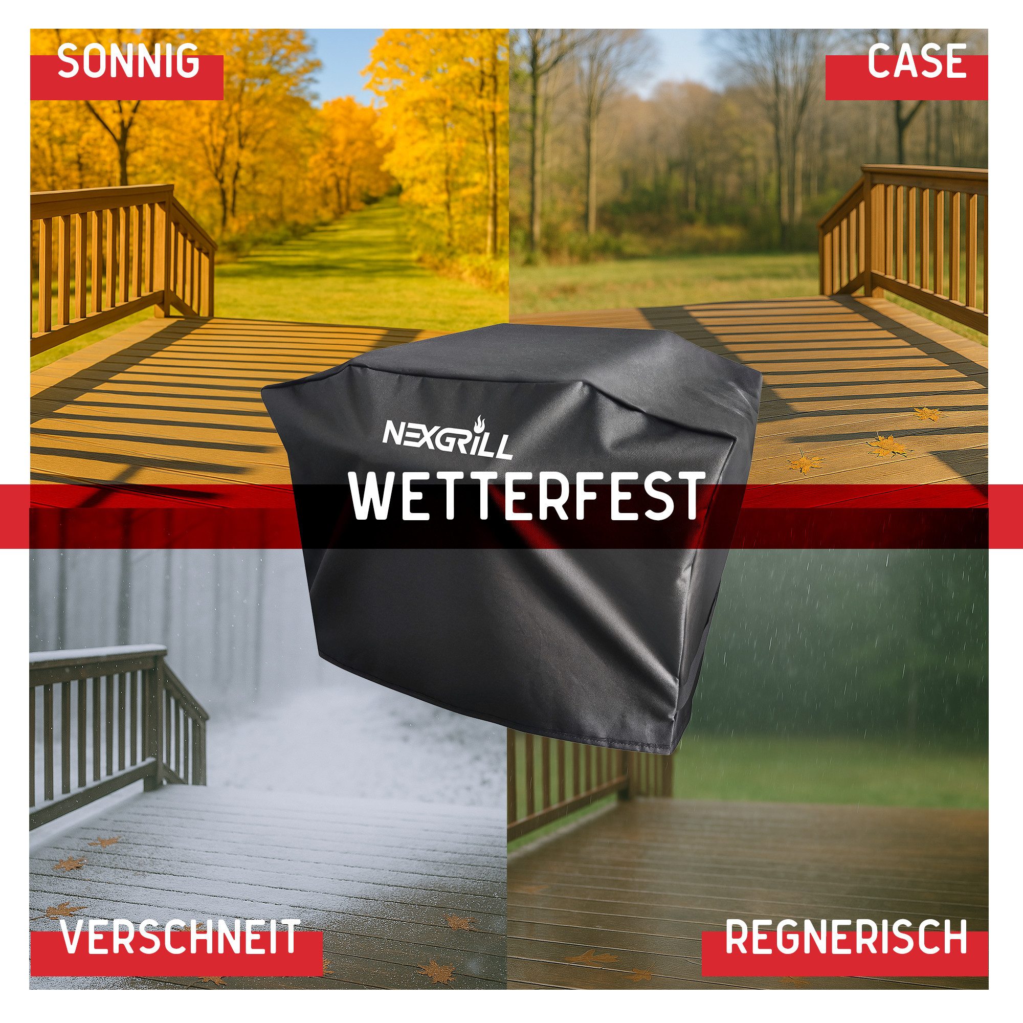 nexgrill Grillabdeckhaube Fortress X4 Gasgrill Grillabdeckhaube 60 cm, Schutzhülle für Fortress x4, schwarz, Grillabdeckung wetterfest