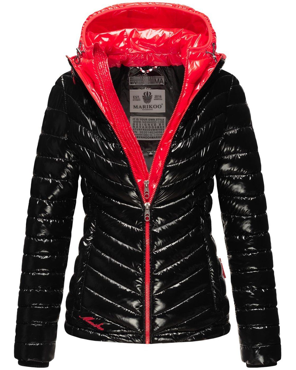 Marikoo Steppjacke Marikoo Lennjaa Damen Steppjacke B851 mit zwei Kapuzen in unterschiedlichen Farben